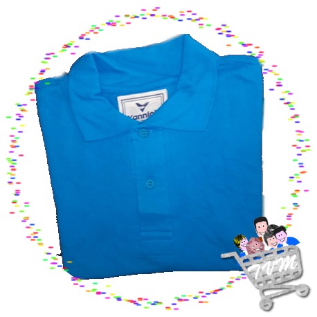 Camiseta tipo Polo Azul Agua